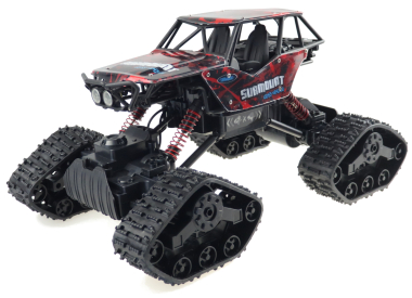 BAZAR - RC crawler CLIMBER s pásy i pneu, červená