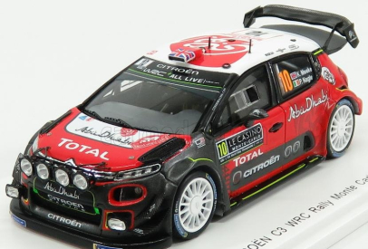 Spark-model Citroen C3 Wrc Team Citroen Total Abu Dhabi Wrt N 10 Rally Montecarlo 2018 K.meeke - P.nagle 1:43 Červená Bílá