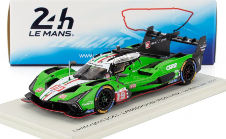 Spark-model Lamborghini Sc63 3.8l V8 Turbo Team Lamborghini Iron Lynx N 19 24h Le Mans 2024 Romain Grosjean - Matteo Cairoli - Andrea Caldarelli 1:43 Zelená Bílá Černá