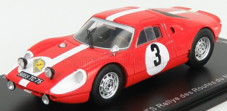 Spark-model Porsche 904 Gts N 3 Rally Des Routes Du Nord 1966 F.dumousseau - M.roques 1:43 Červená Bílá