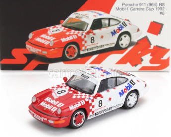 Spark-model Porsche 911 964 Rs Mobil1 N 8 Porsche Carrera Cup 1992 1:64 Červená Bílá