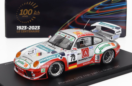 Spark-model Porsche 911 993 Gt2 3.6l Turbo Team Roock Racing N 73 24h Le Mans 1997 M.mello-breyner - P.bello-breyner - T.mello-breyner 1:43 Bílá Modrá Červená
