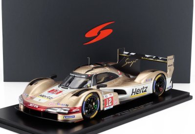 Spark-model Porsche 963 9rd 4.6l Turbo V8 Team Hertz Jota N 12 24h Le Mans 2024 Will Stevens - Norman Nato - Callum Ilott 1:18 Bílé Zlato