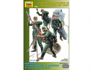 Zvezda figurky - německý minomet s vojáky (1:35)