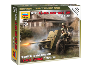 Zvezda figurky - sovětské protitankové dělo 45mm (1:72)