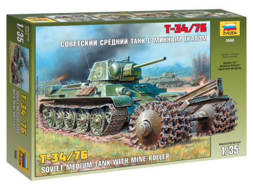 Zvezda sovětský tank T-34/76 s odminovačem (1:35)