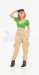 American diorama Figures Girl Hip Hop - 1 1:24 Bílá Zelená