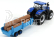 Bburago New holland T7hd Tractor With Trailer Trunk Transport - Trasporto Tronchi 1:32 Blue