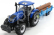 Bburago New holland T7hd Tractor With Trailer Trunk Transport - Trasporto Tronchi 1:32 Blue