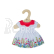 Bigjigs Toys Bílé květinové šaty s červeným límečkem pro panenku 28 cm