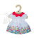 Bigjigs Toys Bílé květinové šaty s červeným límečkem pro panenku 34 cm