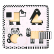 Bigjigs Toys Dřevěné vkládací puzzle černobílé tvary 1