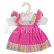 Bigjigs Toys Růžové šaty s pruhovaným lemováním pro panenku 38 cm
