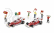 Brekina plast Fiat 691 T Truck Car Transporter Assistance Set 1:87, červená