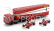 Brekina plast Fiat 691 T Truck Car Transporter Assistance Set 1:87, červená