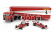 Brekina plast Fiat 691 T Truck Car Transporter Assistance Set 1:87, červená