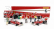 Brekina plast Fiat 691 T Truck Car Transporter Assistance Set 1:87, červená