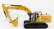 Dm-models Caterpillar Cat336 Escavatore Cingolato - Tractor Hydraulic Excavator Scraper - Next Generation 1:50 Žlutá Černá