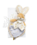 Doudou Hračka bílý kamarád králíček 24 cm