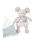 Doudou Plyšová myška s dečkou z  BIO bavlny 22 cm