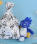Doudou Plyšový dinosaurus s dečkou 25 cm modrý