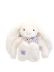 Doudou Plyšový králíček s šátkem bílý 35 cm