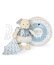 Doudou Plyšový pejsek s dečkou z  BIO bavlny 22 cm