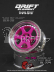 DS Racing Drift Element 6 Spoke disky, Růžové, chromový okraj a černé nýty, 2 ks
