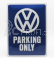 Edicola Accessories 3d Metal Plate - Volkswagen Parking Only 1:1 Modrá Bílá