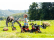 FALK - Šlapací traktor Farm Lander s nakladačem, rypadlem a vlečkou červený