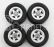 Kk-scale Accessories 4x  Cromodora Wheel And Tyre Set 1969 Ferrari 365 Gtb Daytona 1:18 Black