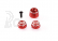 M17 hliníkové kolečka potenciometrů (červená)