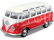 Maisto Volkswagen Van Samba 1:43 bílo-červená