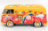 Motor-max Volkswagen T1 Type 2 Van Flower Prower 1962 1:24 Oranžová Červená