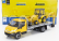 Newray Iveco fiat Daily Roll-off Pianale 2023 With New Holland B110c Ruspa Gommata - Scraper Tractor 1:36 Žlutá Černá