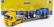 Newray Iveco fiat Stralis 540 Truck Pianale 2009 With New Holland T6.175 Tractor + Trailer 1:43 Žlutá Modrá Černá