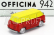 Officina-942 Fiat 600m Van Furgoncino Coriasco 1956 1:76 Červená Žlutá