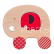 Petit Collage Slon a slůně na kolečkách - poškozený obal