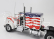 Road-kings Kenworth W900 Tractor Truck Stars & Stripes Livery 3-assi 1989 1:18 Bílá Modrá Červená