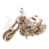 RoboTime 3D dřevěné mechanické puzzle Motorka (cruiser)