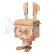 RoboTime dřevěné 3D puzzle Květináč králíček