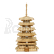 RoboTime dřevěné 3D puzzle Pětipatrová pagoda - poškozený obal