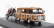 Schuco Barkas B1000 Van Werkstatt Service 1965 With Trailer + 2x Motorcycle 1:43 Světle Hnědá