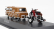 Schuco Barkas B1000 Van Werkstatt Service 1965 With Trailer + 2x Motorcycle 1:43 Světle Hnědá