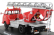 Schuco Hanomag Garant Fire Engine With Scala - Fw Drehleiter 1:43 Červená Stříbrná