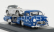 Schuco Mercedes benz Racing Car Transporter Truck Rennwagen 1955 With 300 Slr Spider 1:43 Modrá Stříbrná