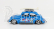 Schuco Volkswagen Beetle Kafer Maggiolino With Surfboard Peace & Love 1955 1:64 Světle Modrá