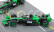 Spark-model Sauber Set F1  2x C44 Team Stake Kick N 77 Abu Dhabi Gp 2024 Valtteri Bottas + N 24 Abu Dhabi Gp 2024 Zhou Guanyu 1:64 Zelená Černá