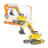 Stavebnice Ausini 92891 Bagr - kostky rozměrově shodné s Lego