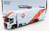 Tarmac Mitsubishi Fuso Truck Car Transporter Gulf Racing Livery 4-assi 2023 - Cars Not Included 1:64 Světle Modrá Oranžová